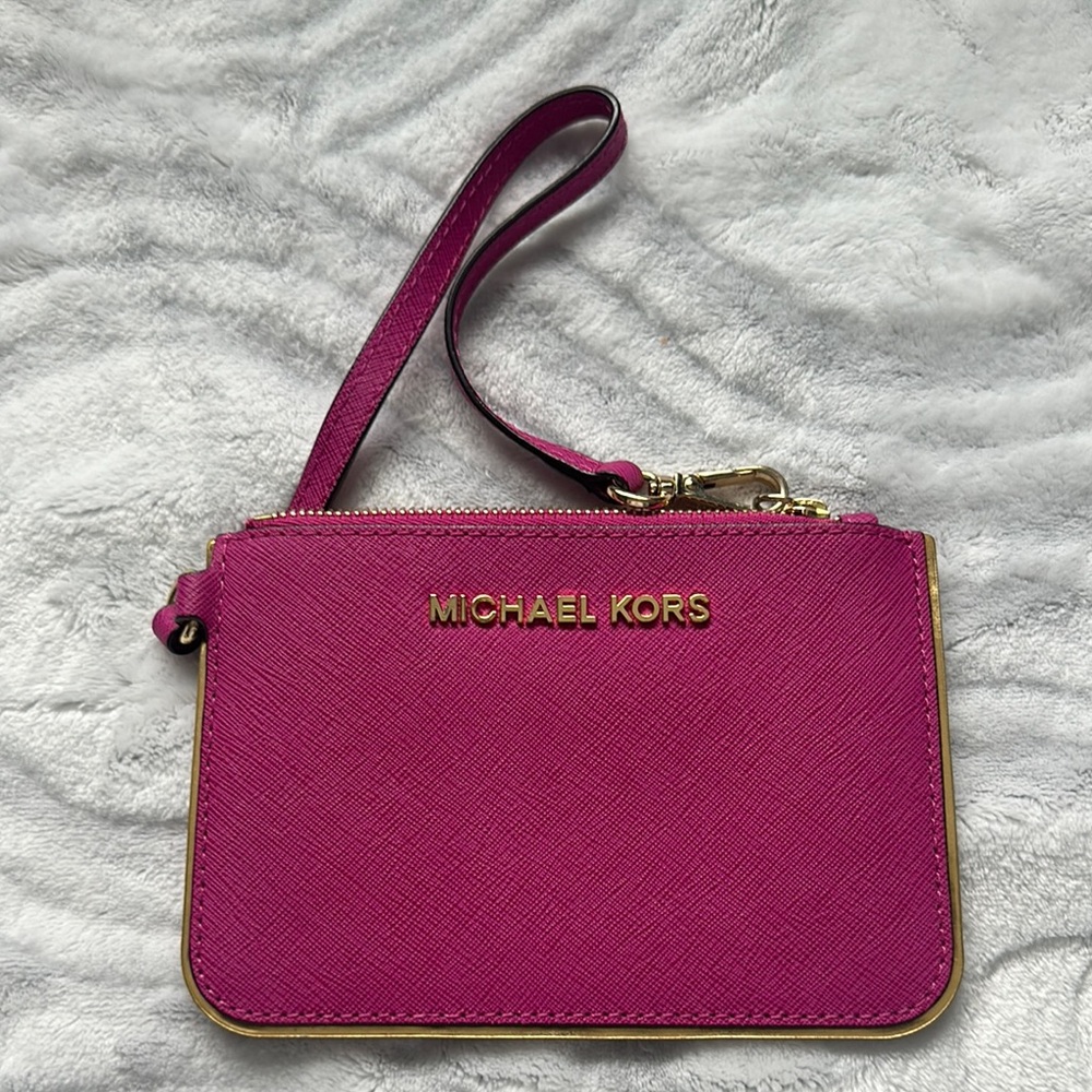 Michael Kors Pink Saffiano Leather Clutch